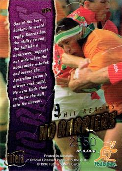 1996 Futera Rugby Union - No Barriers #NB6 Phil Kearns Back